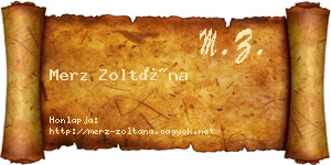 Merz Zoltána névjegykártya